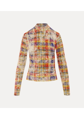 Vivienne Westwood Ls Turtleneck Print Fluid Jersey Distressed-tartan XS Women