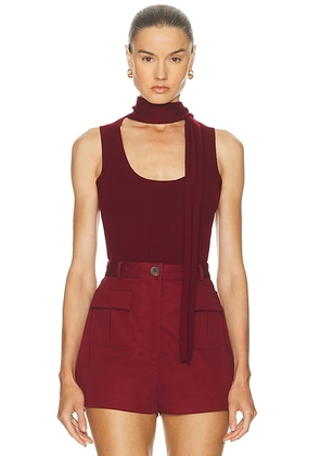 MATTHEW BRUCH Scarf Tank Top in Burgundy Knit - Burgundy. Size M (also in ).