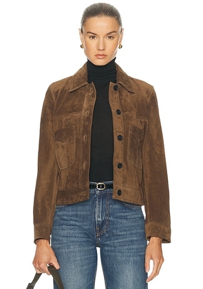 NILI LOTAN Susannah Suede Jacket in Hazelnut - Brown. Size XS (also in ).