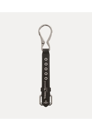Vivienne Westwood Mini Belt Charm Keyring Leather Black-silver One Size Unisex