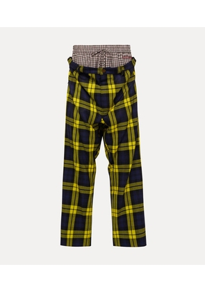 Vivienne Westwood Builder Trousers Moonshine Tartan Navy-yellow 48 Men