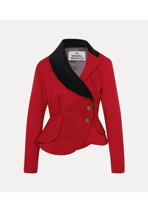 Vivienne Westwood Stormy Jacket Worsted Wool Red 40 Women