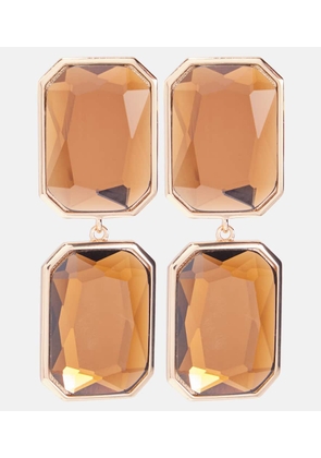 Self-Portrait Amber gold-plated drop earrings