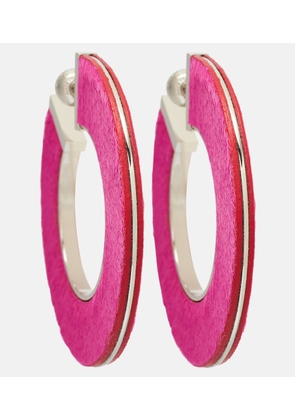 Alaia Leather-trimmed earrings