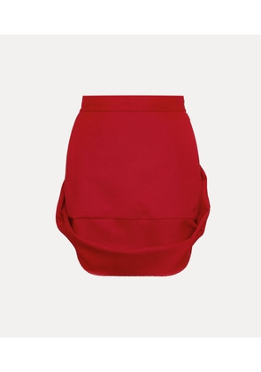 Vivienne Westwood Mini Frame Skirt Wosted Wool Red 38 Women