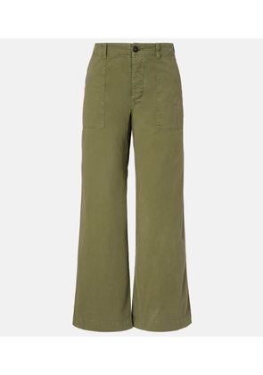Nili Lotan Leon mid-rise cotton twill wide-leg pants