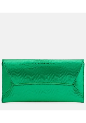 Aquazzura Envelope Small metallic leather clutch