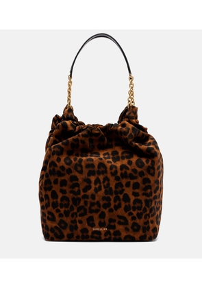 DeMellier Miami leopard-print suede shoulder bag