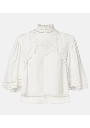 Isabel Marant Frany broderie anglaise crepe top