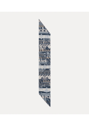 Vivienne Westwood Two Point Scarf Broken Fair Isle Navy Blue  Unisex