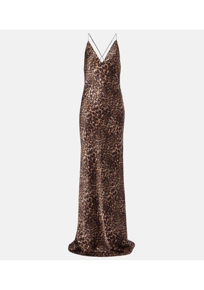 Nili Lotan Ira leopard-print silk gown