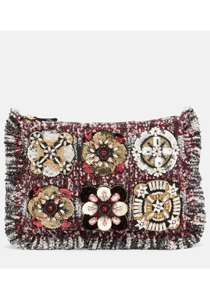 La DoubleJ Small embroidered jacquard pouch