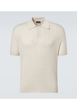 Dunhill Cable-knit cotton and silk polo shirt