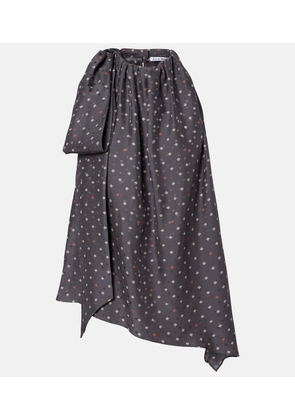 Acne Studios Bow-detail printed asymmetric silk top