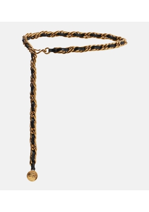 Etro Logo leather chain belt