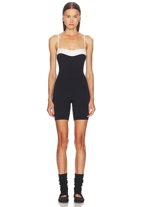 NORBA Curve Jumpsuit in Black & Ivory - Black. Size L (also in S, M).