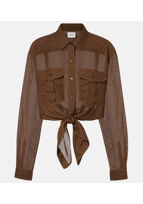 Marant Etoile Nath cropped cotton-blend shirt