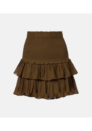Marant Etoile Naomi smocked cotton-blend miniskirt