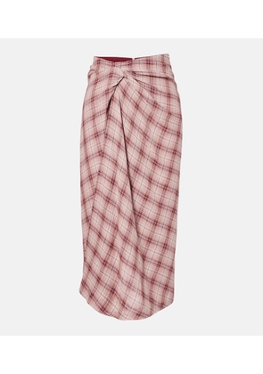 Marant Etoile Nicole checked cotton midi skirt