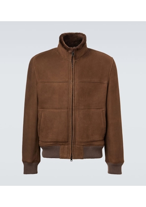 Thom Sweeney Shearling-lined suede bomber jacket