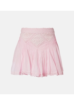 Marant Etoile Lace-trimmed cotton miniskirt