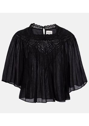 Marant Etoile Garia lace-trimmed cotton blouse