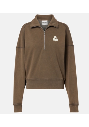 Marant Etoile Ross cotton-blend jersey half-zip sweatshirt