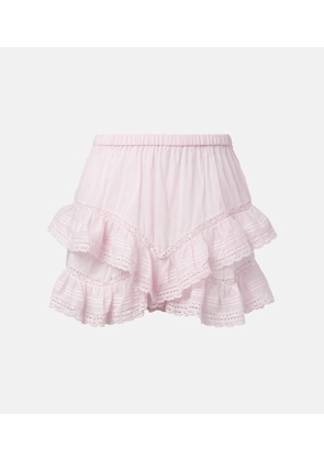 Marant Etoile Geana lace-trimmed cotton shorts