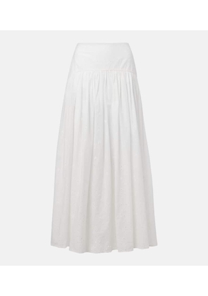 Staud Procida pleated cotton maxi skirt