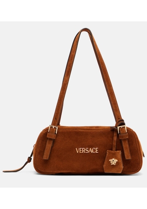 Versace Versace Tag suede shoulder bag