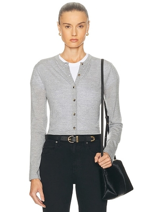 KHAITE Brieta Cardigan in Mercury - Light Grey. Size L (also in ).