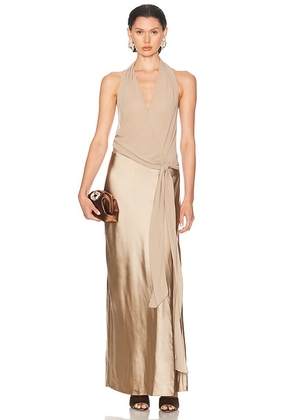 LPA Nyla Gown in Latte - Beige. Size L (also in XXS, XS, S, M, XL).