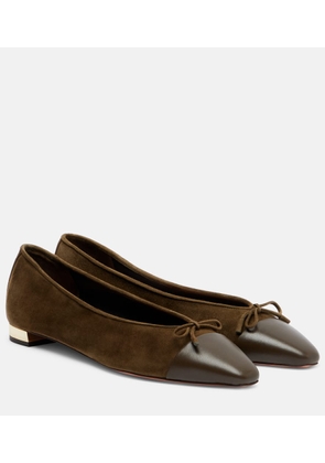 Aquazzura Gioia suede and leather ballet flats