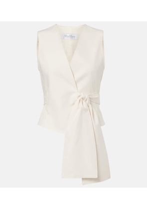 Max Mara Zampa bow-detail cotton-blend vest
