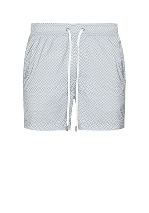 Onia Charles 5 Swim Trunks in Agave - Baby Blue. Size S (also in XL/1X).