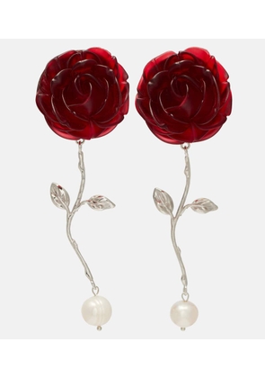 Magda Butrym Floral drop earrings with freshwater pearls