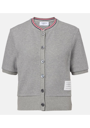 Thom Browne Cropped waffle-knit cotton cardigan