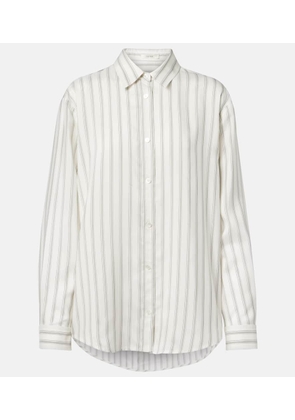 The Row Eirlys striped silk poplin shirt