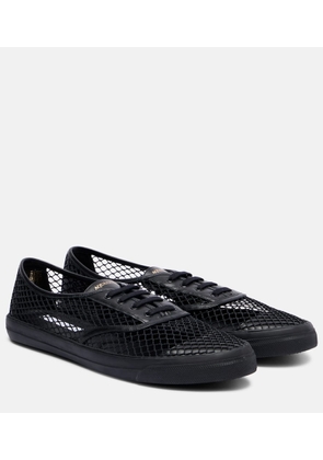 Aquazzura Minimalist Mesh leather-trimmed sneakers