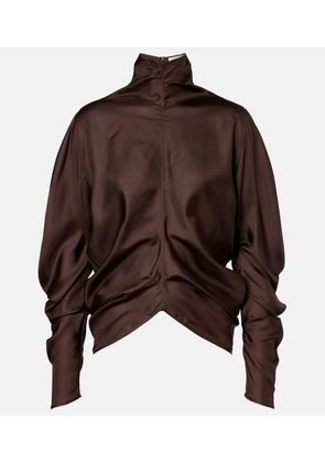The Row Miles draped silk blouse