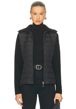 Moncler Zip Up Jacket in Black - Black. Size L (also in XS).