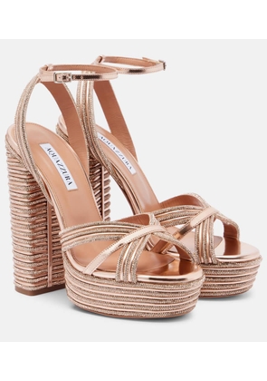Aquazzura Sundance Sparkle 140 platform sandals