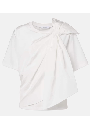 Max Mara Colle bow-detail cotton jersey T-shirt
