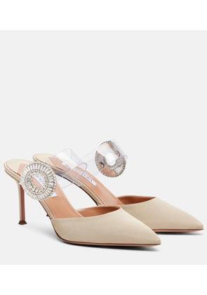 Aquazzura Crystal Hoop embellished PVC mules