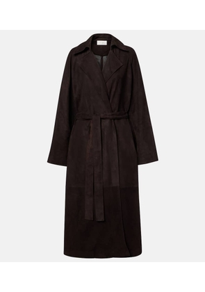 The Row Solana suede wrap coat