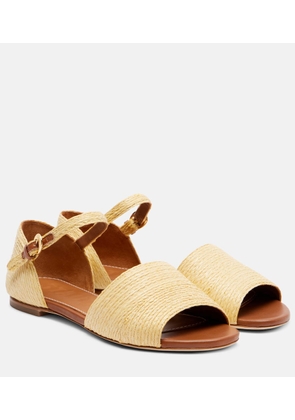 Staud Catharine raffia and leather sandals