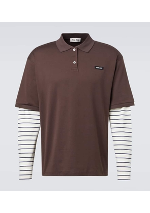 Miu Miu Layered striped cotton polo shirt