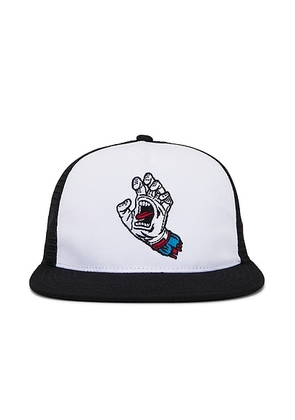 Malbon Golf x Santa Cruz Trucker Hat in White & Black - Black. Size all.
