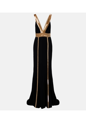 Costarellos Embellished crepe gown