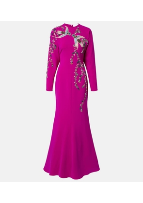 Costarellos Marla crystal-embellished crepe gown